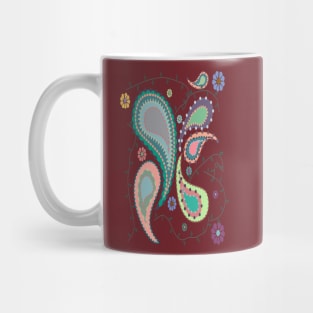 Boho Paisley on Coral Mug